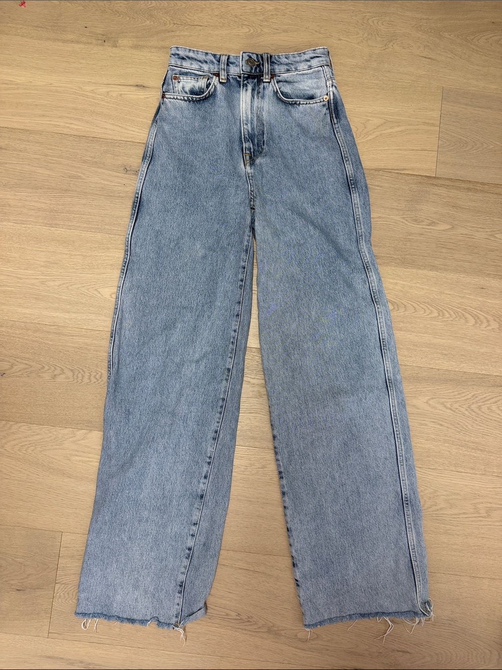 Light Blue High-Waist Wide Leg Jeans